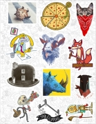 Набор виниловых стикеров №16