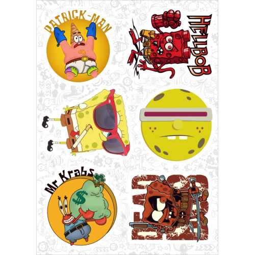 Набор виниловых стикеров №10 "Губка Боб"